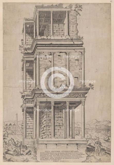 Speculum Romanae Magnificentiae: The Septizodium, 1556., 1556. Creator: Anon.