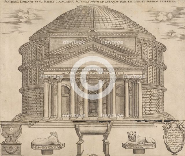 Speculum Romanae Magnificentiae: The Pantheon, 1649., 1649. Creator: Nicolas Beatrizet.