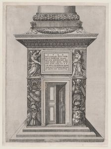Speculum Romanae Magnificentiae: The Pediment Base of Trajan's Column, 16th century., 16th century. Creator: Anon