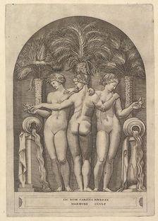 Speculum Romanae Magnificentiae: The Three Graces, ca. 1515-27. Creator: Marco Dente