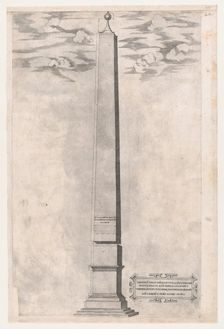 Speculum Romanae Magnificentiae: The Vatican Obelisque, 1550., 1550. Creator: Anon