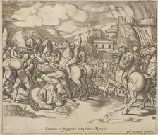 Speculum Romanae Magnificentiae: The Victory of Scipio [over Syphax], 16th century. Creator: Master of the Die
