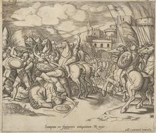 Speculum Romanae Magnificentiae: The Victory of Scipio [over Syphax], 16th century. Creator: Master of the Die