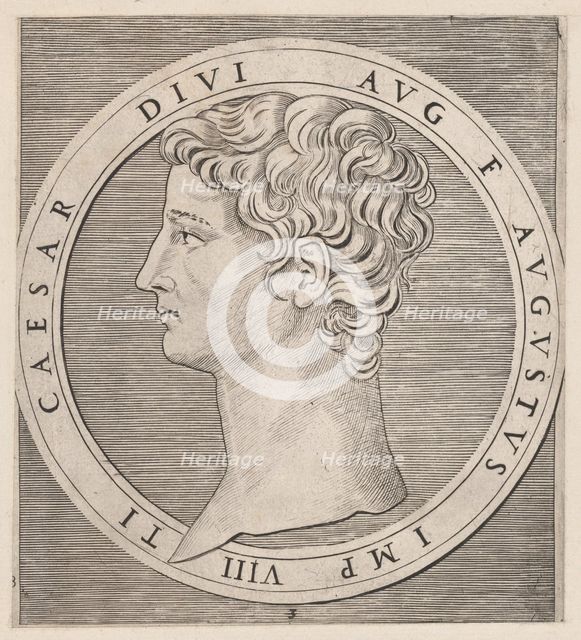 Speculum Romanae Magnificentiae: Tiberius, from The Twelve Caesars, ca. 1500-1534., ca. 1500-1534. Creator: Marcantonio Raimondi.