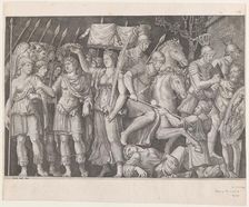 Speculum Romanae Magnificentiae: Trajan Between City of Victory and Rome, ca. 1500..., ca. 1500-34 . Creator: Anon