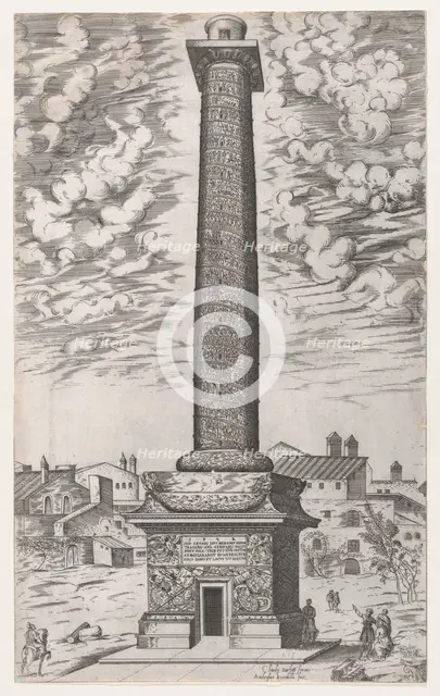 Speculum Romanae Magnificentiae: Trajan's Column, 1581-86., 1581-86. Creator: Giovanni Ambrogio Brambilla.