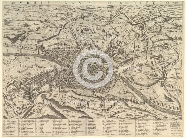 Speculum Romanae Magnificentiae: View of Modern Rome from the West, 1590. Creator: Giovanni Ambrogio Brambilla.