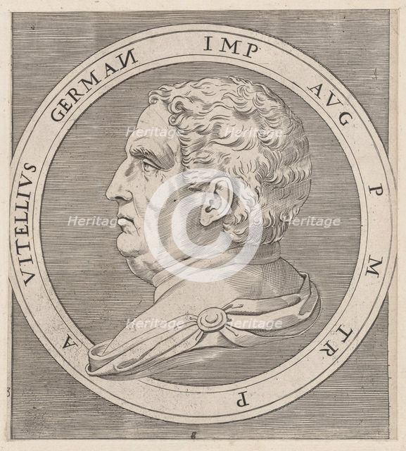 Speculum Romanae Magnificentiae: Vitellius, from The Twelve Caesars, ca. 1500-1534., ca. 1500-1534. Creator: Marcantonio Raimondi.