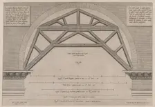 Speculum Romanae Magnificentiae: Wooden Framework to Support Arches in a Building,..., 16th century. Creator: Jacob Bos