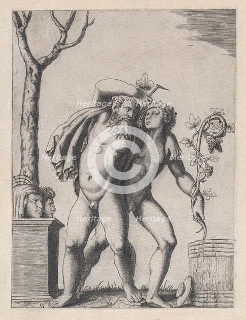 Speculum Romanae Magnificentiae: Young and Old Bacchant, ca. 1514-36., ca. 1514-36. Creator: Marcantonio Raimondi.