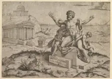 Speculum Romanae Magnificentiae: Ancient bas-reliefs with Laocoon, ca. 1516-20 (?). Creator: Marco Dente