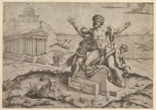 Speculum Romanae Magnificentiae: Ancient bas-reliefs with Laocoon, ca. 1516-20 (?). Creator: Marco Dente
