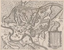 Speculum Romanae Magnificentiae: Ancient Rome, and its Hills, from the West, 1582., 1582. Creator: Giovanni Ambrogio Brambilla