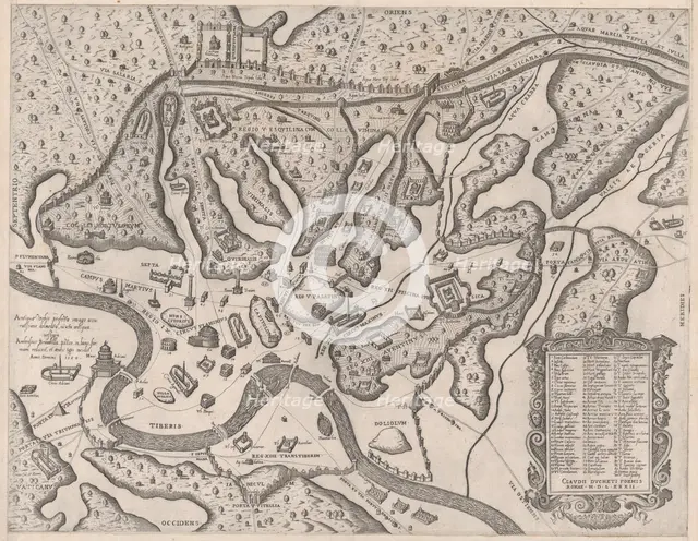 Speculum Romanae Magnificentiae: Ancient Rome, and its Hills, from the West, 1582., 1582. Creator: Giovanni Ambrogio Brambilla.