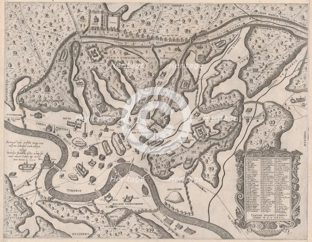 Speculum Romanae Magnificentiae: Ancient Rome, and its Hills, from the West, 1582., 1582. Creator: Giovanni Ambrogio Brambilla.