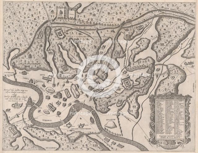 Speculum Romanae Magnificentiae: Ancient Rome, and its Hills, from the West, 1582., 1582. Creator: Giovanni Ambrogio Brambilla.