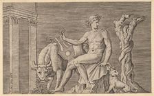 Speculum Romanae Magnificentiae: Apollo Tending the Flocks of Admetus, 16th century. Creator: Marco Dente