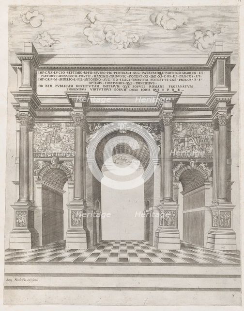 Speculum Romanae Magnificentiae: Arch of Septimus Severus, 16th century., 16th century. Creator: Anon.