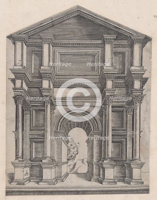 Speculum Romanae Magnificentiae: Arch by Master GA with the Caltrop, 16th century., 16th century. Creator: Master GA.