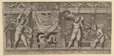 Speculum Romanae Magnificentiae: Bas-Relief with Three Cupids, 1519. Creator: Marco Dente