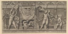 Speculum Romanae Magnificentiae: Bas-Relief with Three Cupids, 1519. Creator: Marco Dente