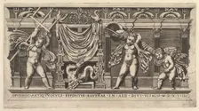 Speculum Romanae Magnificentiae: Bas-Relief with Three Cupids, 1519. Creator: Marco Dente