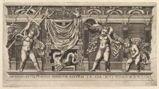 Speculum Romanae Magnificentiae: Bas-Relief with Three Cupids, 1519. Creator: Marco Dente
