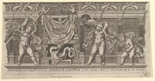 Speculum Romanae Magnificentiae: Bas-Relief with Three Cupids, 1519. Creator: Marco Dente