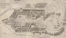 Speculum Romanae Magnificentiae: Birdseye View of the Port of Rome, 1554., 1554. Creator: Giulio de Musi