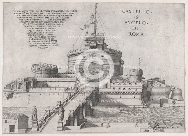 Speculum Romanae Magnificentiae: Castello Sant' Angelo, 16th century., 16th century. Creator: Nicolas Beatrizet.