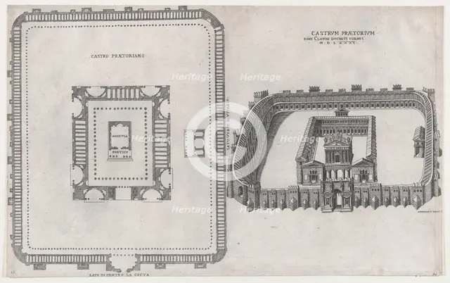 Speculum Romanae Magnificentiae: Castrum Praetorium, 1581. Creator: Giovanni Ambrogio Brambilla.