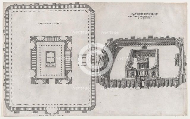 Speculum Romanae Magnificentiae: Castrum Praetorium, 1581. Creator: Giovanni Ambrogio Brambilla.