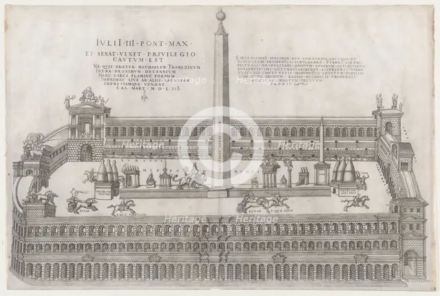 Speculum Romanae Magnificentiae: Circus Flaminius, 1553., 1553. Creator: Nicolas Beatrizet.