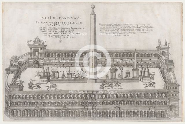 Speculum Romanae Magnificentiae: Circus Flaminius, 1553., 1553. Creator: Nicolas Beatrizet.