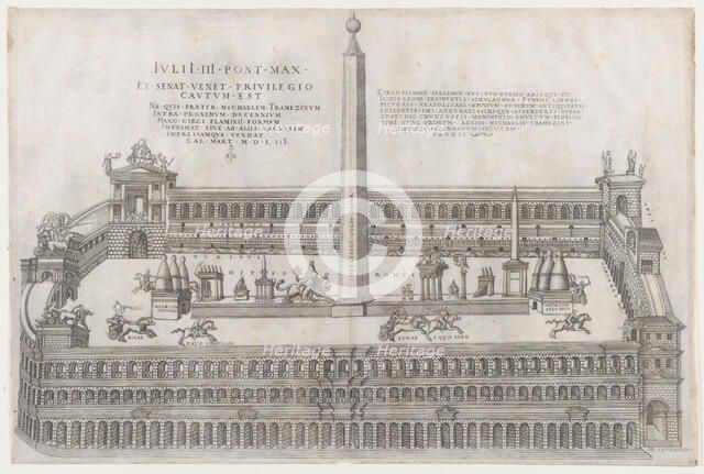 Speculum Romanae Magnificentiae: Circus Flaminius, 1553., 1553. Creator: Nicolas Beatrizet.