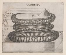 Speculum Romanae Magnificentiae: Corinthian base, ca. 1537., ca. 1537. Creator: Master GA