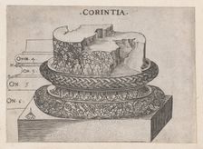 Speculum Romanae Magnificentiae: Corinthian base, ca. 1537., ca. 1537. Creator: Master GA