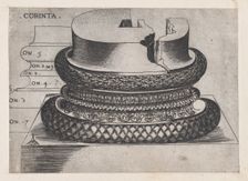 Speculum Romanae Magnificentiae: Corinthian base from the Lateran Baptistery, Rome, ca..., ca. 1537. Creator: Master GA