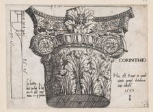 Speculum Romanae Magnificentiae: Corinthian capital, 1537., 1537. Creator: Master PS