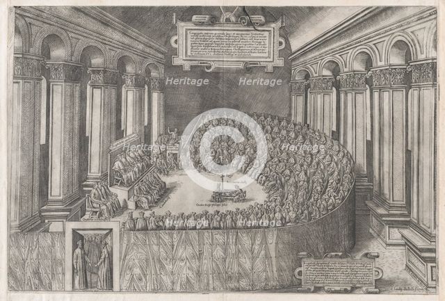 Speculum Romanae Magnificentiae: Council of Trent, 1565., 1565. Creators: Anon, Claudio Duchetti.