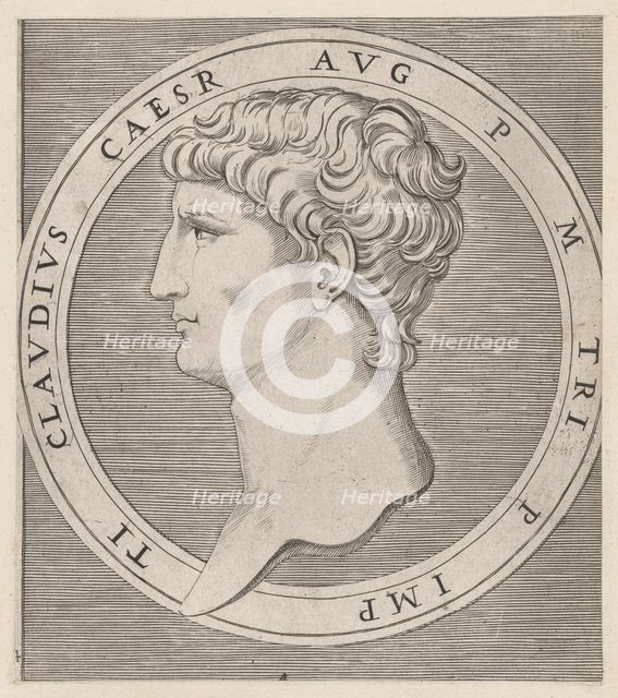 Speculum Romanae Magnificentiae: Claudius, from The Twelve Caesars, ca. 1500-1534., ca. 1500-1534. Creator: Marcantonio Raimondi.