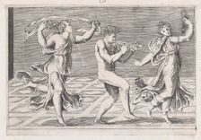 Speculum Romanae Magnificentiae: Dance of Fauns and Bacchants, early 16th ce..., early 16th century. Creators: Anon, Agostino Veneziano