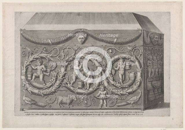 Speculum Romanae Magnificentiae: Decorated Sarcophagus with Arabesques, 1553., 1553. Creator: Anon.