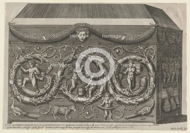 Speculum Romanae Magnificentiae: Decorated Sarcophagus with Arabesques, 1582., 1582. Creator: Giovanni Ambrogio Brambilla.