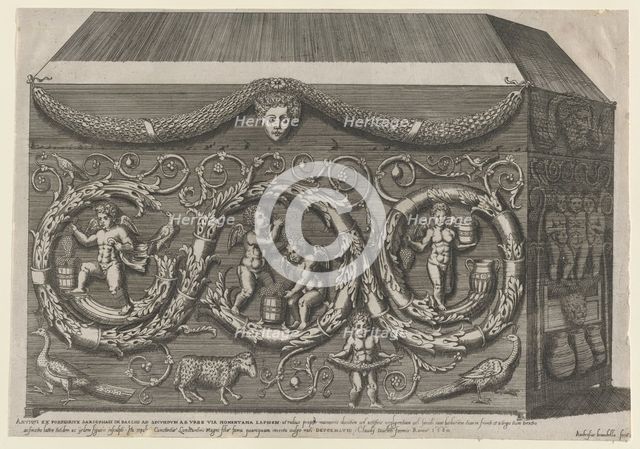 Speculum Romanae Magnificentiae: Decorated Sarcophagus with Arabesques, 1582., 1582. Creator: Giovanni Ambrogio Brambilla.