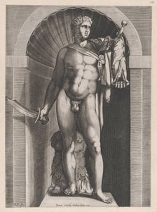 Speculum Romanae Magnificentiae: Diomedes with the Palladium in his left hand, 1582., 1582. Creator: Pieter Perret
