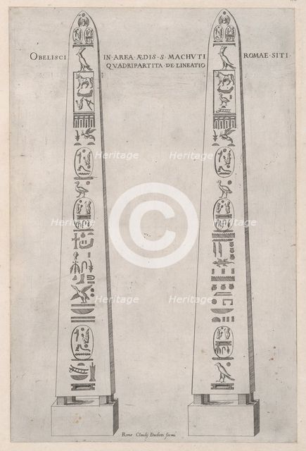 Speculum Romanae Magnificentiae: Egyptian Obelisk, mid-to-late 16th ce..., mid-to-late 16th century. Creator: Etienne Duperac.