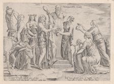 Speculum Romanae Magnificentiae: Eight Women Sacrificing to Priapus, 16th century., 16th century. Creator: Attributed to Cornelis Bos