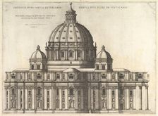 Speculum Romanae Magnificentiae: Elevation Showing the Exterior of Saint Peter's Basili..., 1558-61. Creator: Etienne Duperac