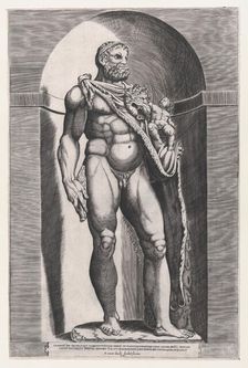 Speculum Romanae Magnificentiae: Emperor Commodus as Hercules, 1582., 1582. Creator: Attributed to Jacob(us) Bos